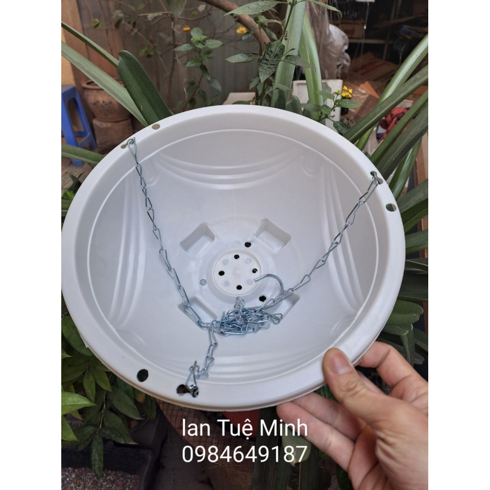 Combo 5 Chậu Chảo Nhựa Treo Dây Xích Trồng Hoa