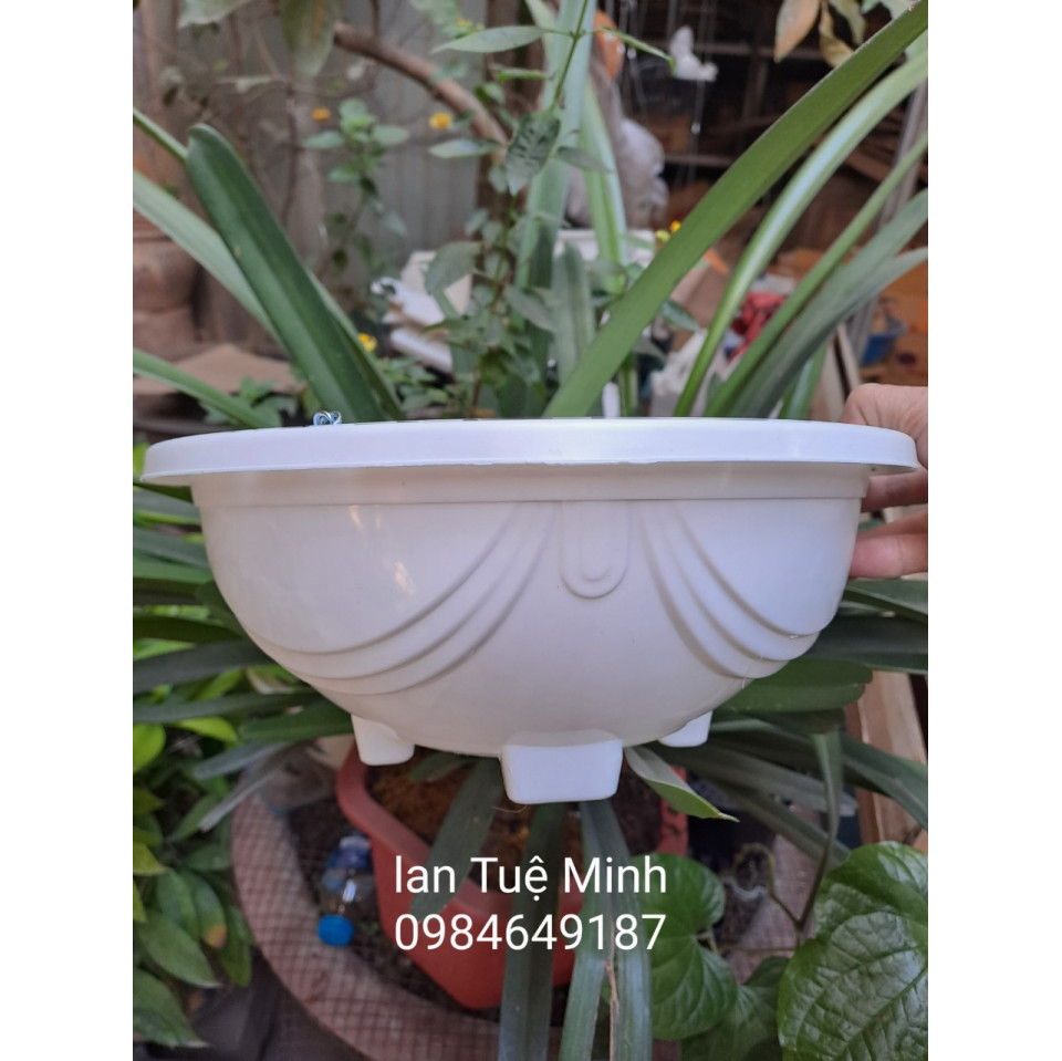 Combo 5 Chậu Chảo Nhựa Treo Dây Xích Trồng Hoa