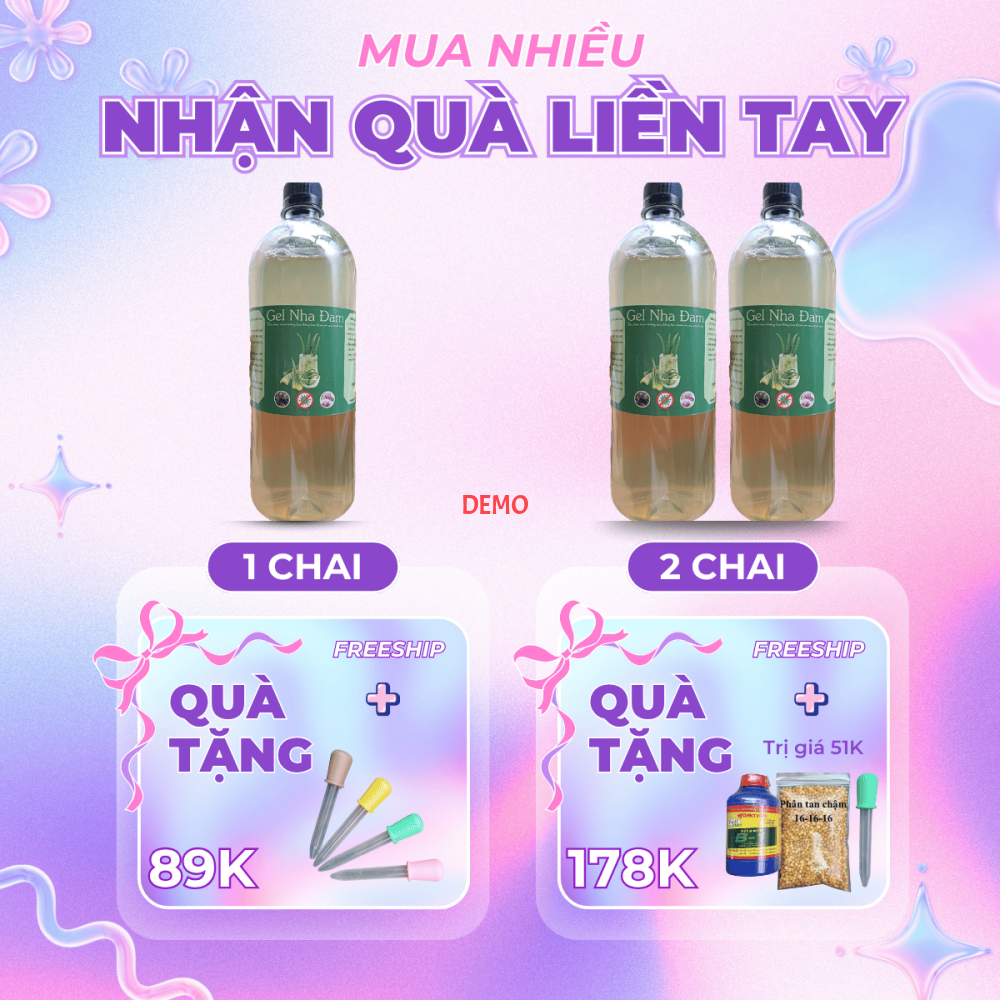 (FREESHIP + QUÀ) 2 chai GE Nha Đam 1L - Phân bón hữu cơ và làm mát giải độc cây