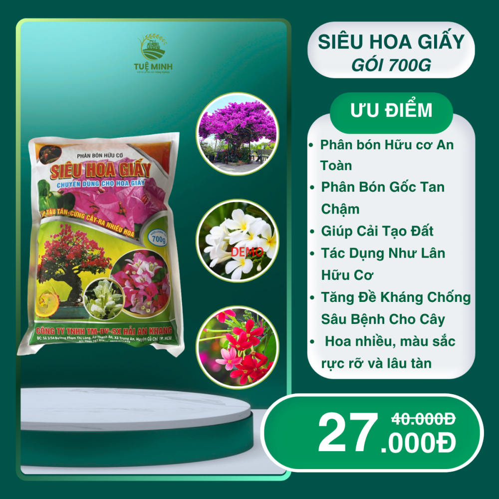Phân bón hữu cơ siêu hoa giấy