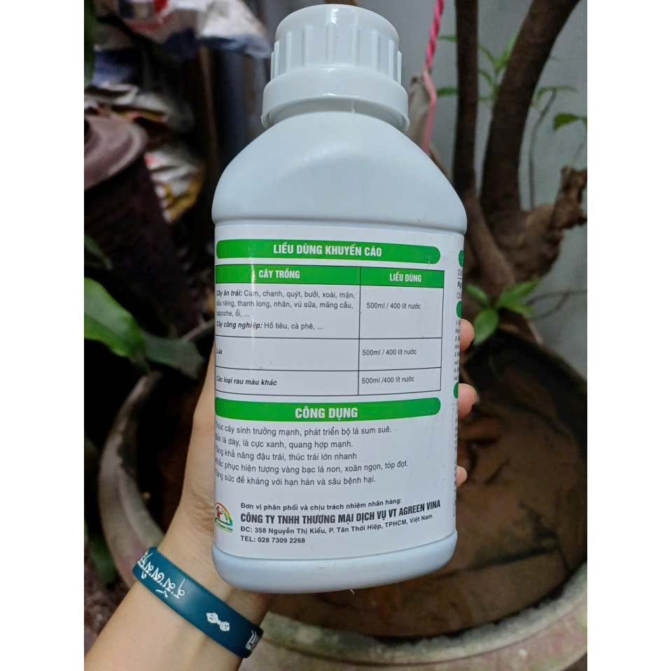 Phân Bón SIÊU XANH LÁ Nano Magie - Kẽm Giúp Cây Quang Hợp Mạnh Chai 500ml