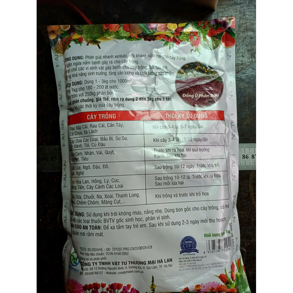 Chế phẩm Trichoderma Bacillus Gói 1kg Ủ Phân, Rác Thải