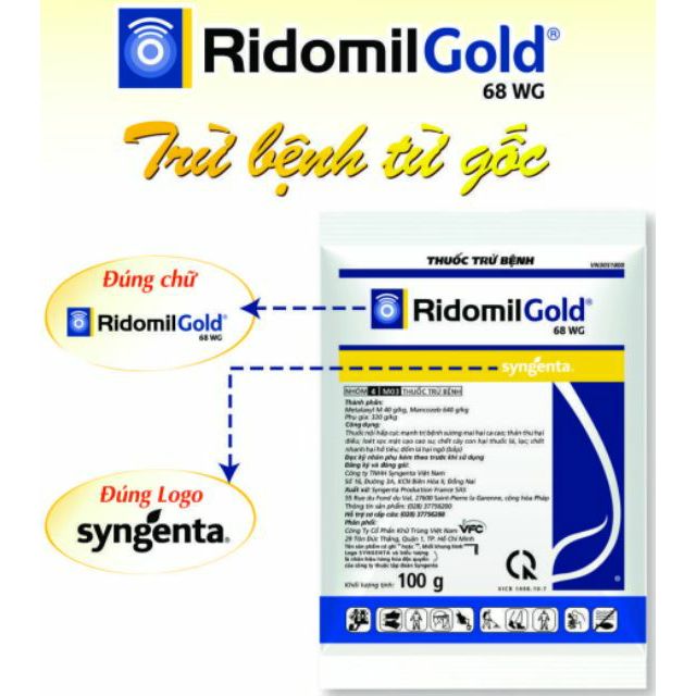Ridomil Gold 68WG Trị Thối Nhũn Nấm 100g Ridomil Gold 68WG Trị Thối Nhũn Nấm 100g